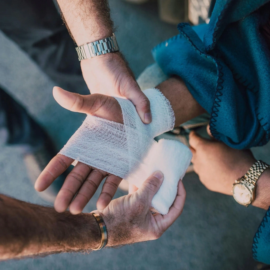 Bandaż dziany opaska podtrzymująca 15 cm x 4 m