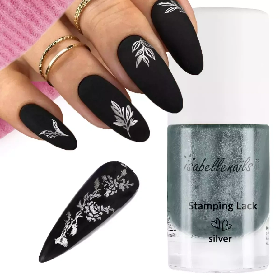 Isabellenails Lakier do stempli srebrny 7 ml