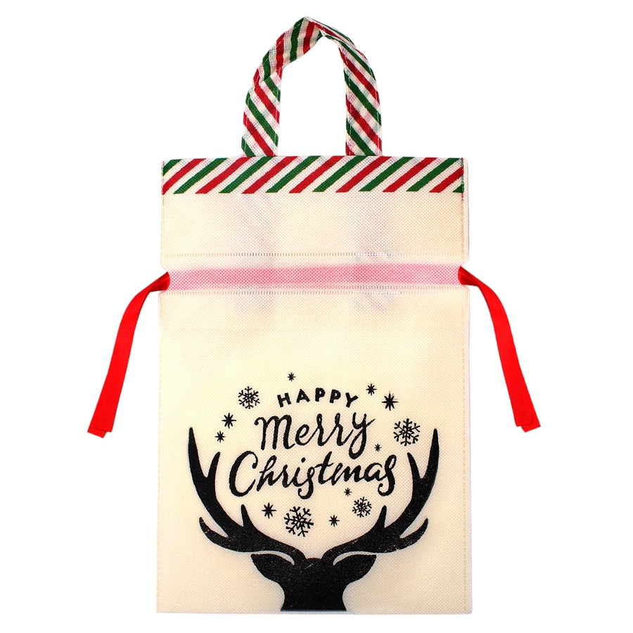 Świąteczna torebka worek na prezent z uchwytem 22cm x 32 cm