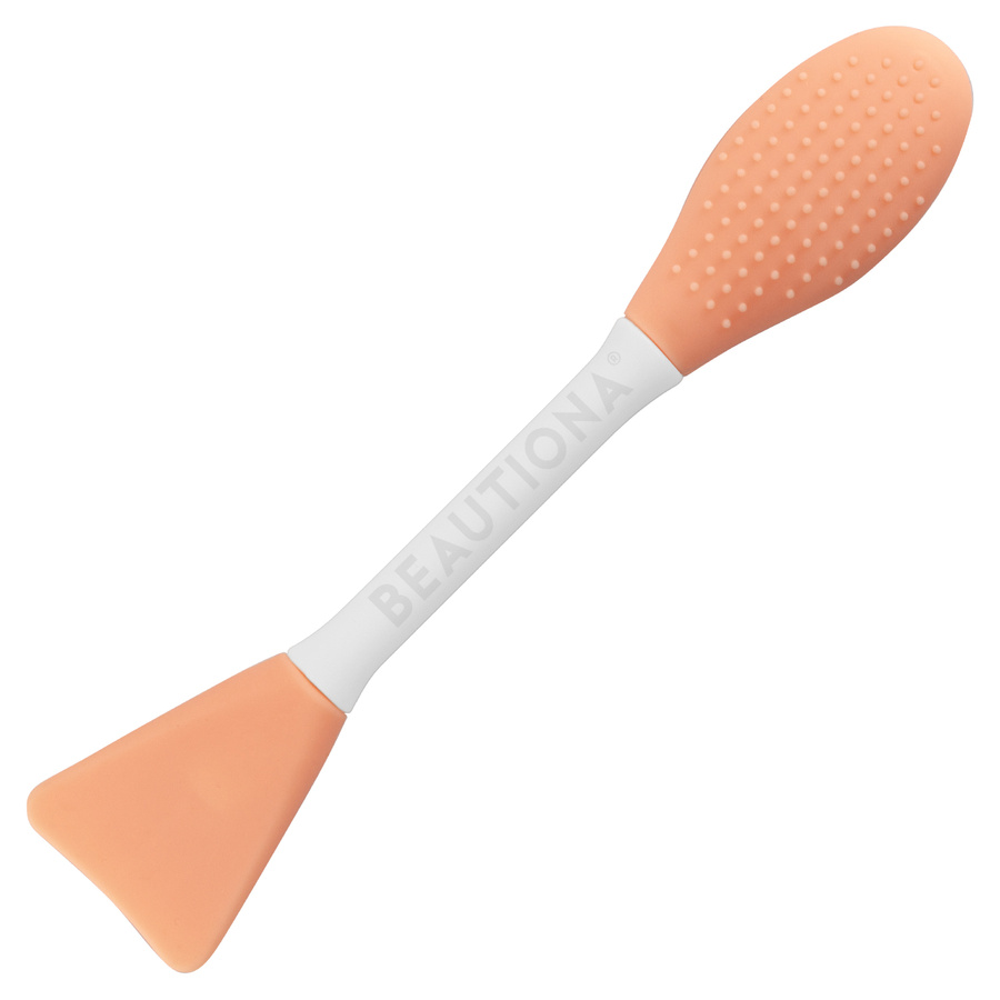 Dwustronna silikonowa szczoteczka do maseczek, pomarańczowa