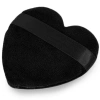 Puszek do pudru sypkiego puff welurowy serce black