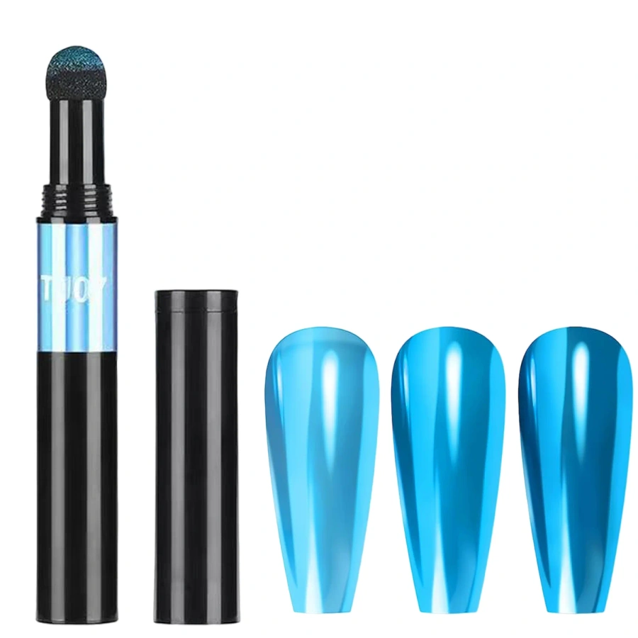 Pyłek do paznokci w pisaku Chrome Effect efekt lustra turkusowy