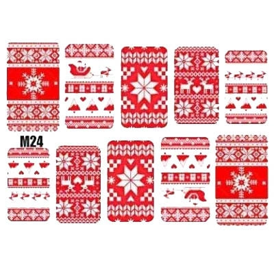 Naklejki wodne świąteczne na paznokcie M24