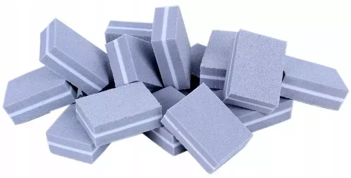 50x Mini Blok Polerski Kostka 100/180 buffer szary