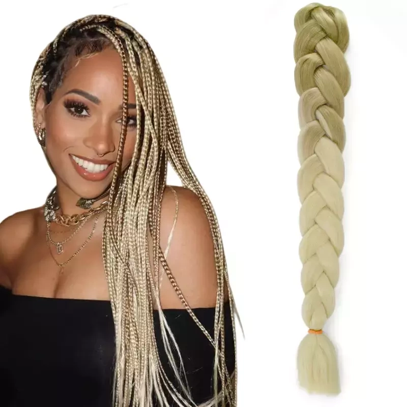 Włosy syntetyczne do warkoczyków ombre blond S1