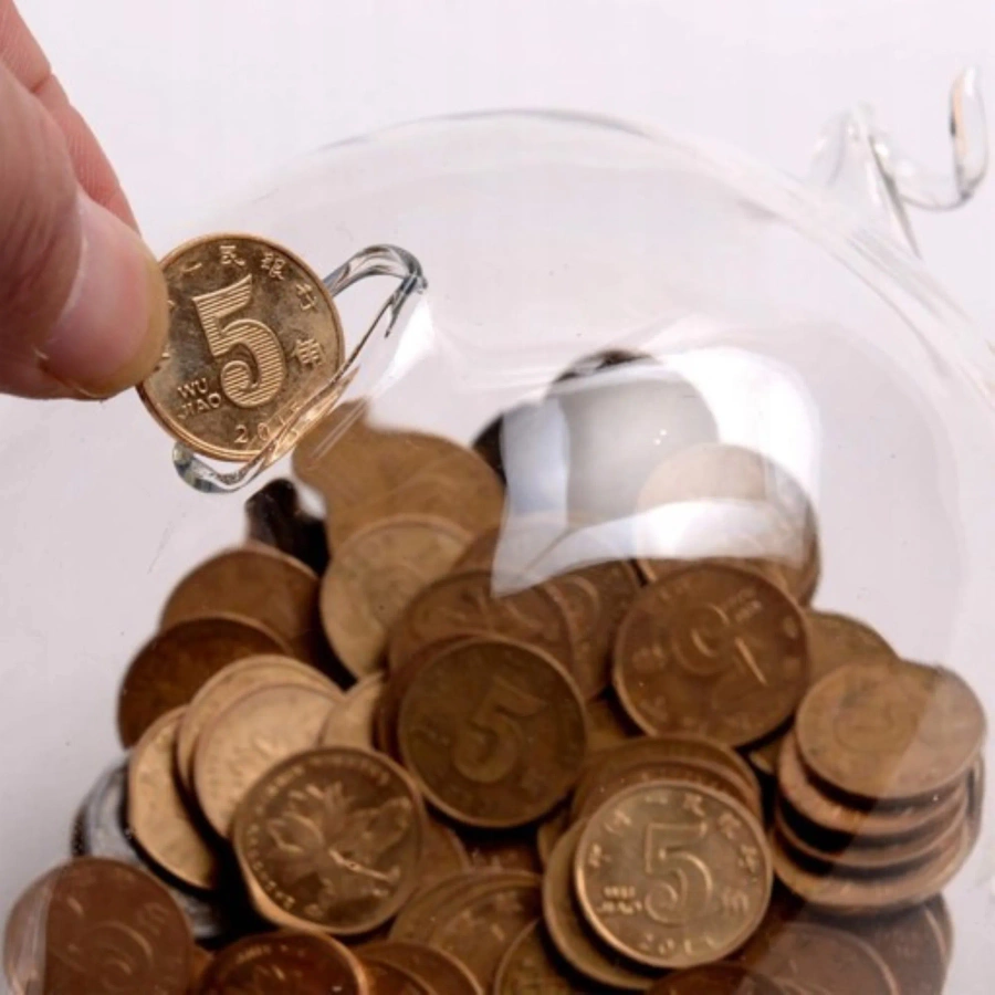 Świnka skarbonka szklana 6x8 cm