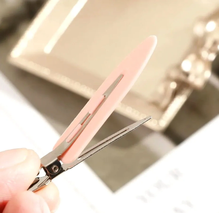 Zestaw bezuciskowych spinek do włosów pudrowy róż