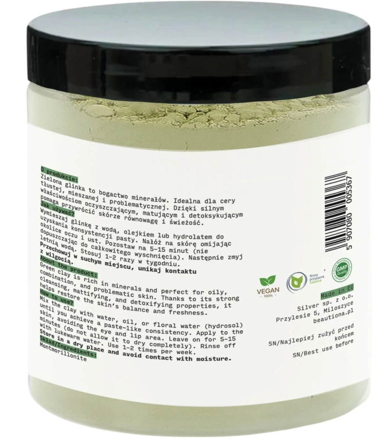 Glinka zielona oczyszczająca Montmorillonite 200g