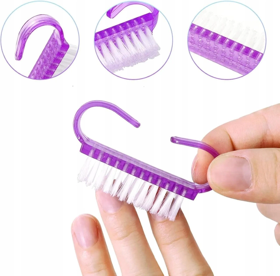Szczoteczka do paznokci fioletowa z uchwytem 5 cm