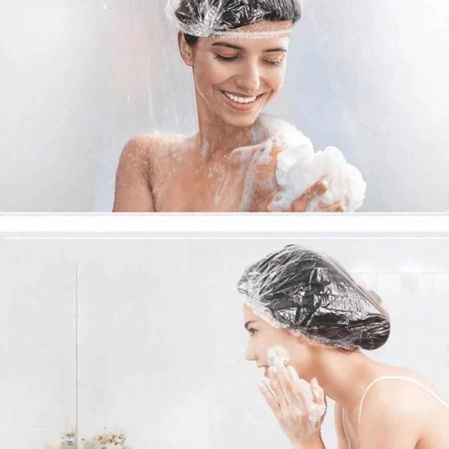Jednorazowy czepek foliowy na włosy 100 sztuk
