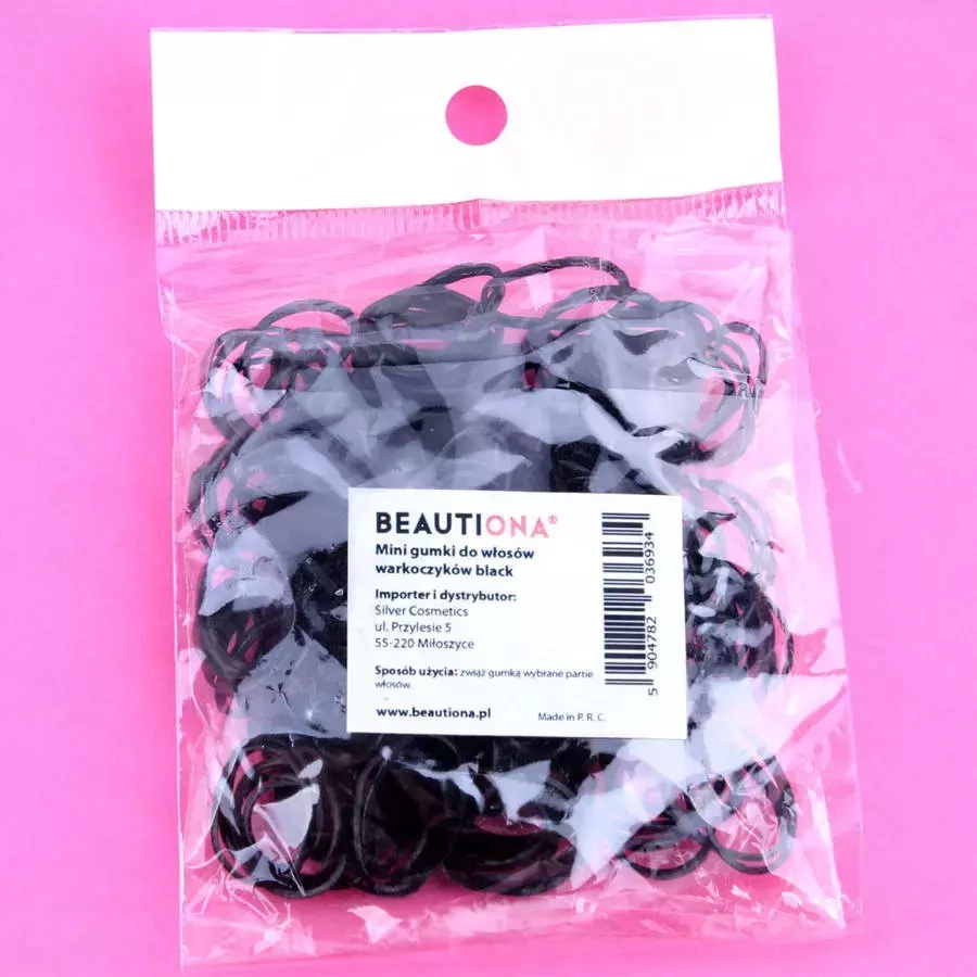 Mini gumki do włosów warkoczyków czarne
