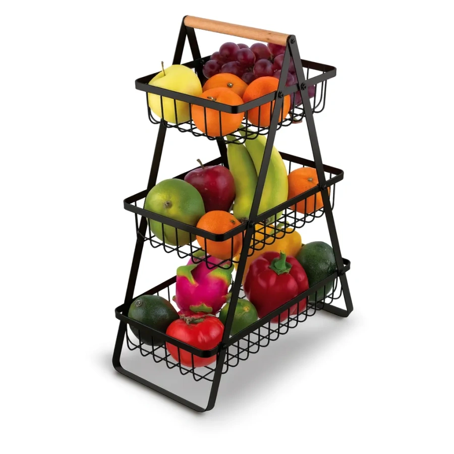 Piętrowy organizer kuchenny z metalu 33,5x19x46,5 cm