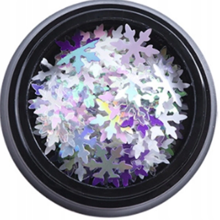 Ozdoby do paznokci śnieżynki holo #5