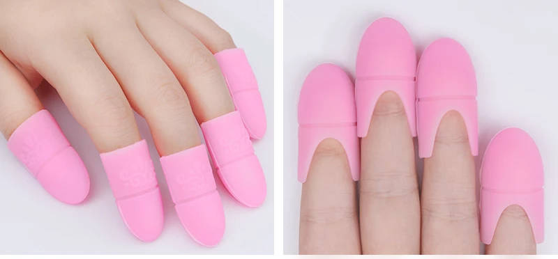 Klipsy czapeczki silikonowe do usuwania lakieru PINK 5 szt.