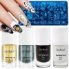 Zestaw do stemplowania paznokci lakiery silver, gold, white, black + blaszka 