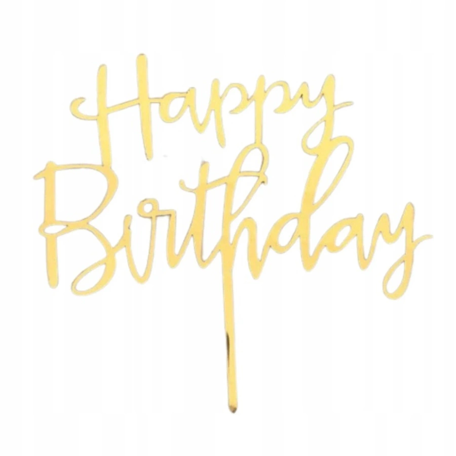 Złoty topper na tort urodzinowy 14 cm
