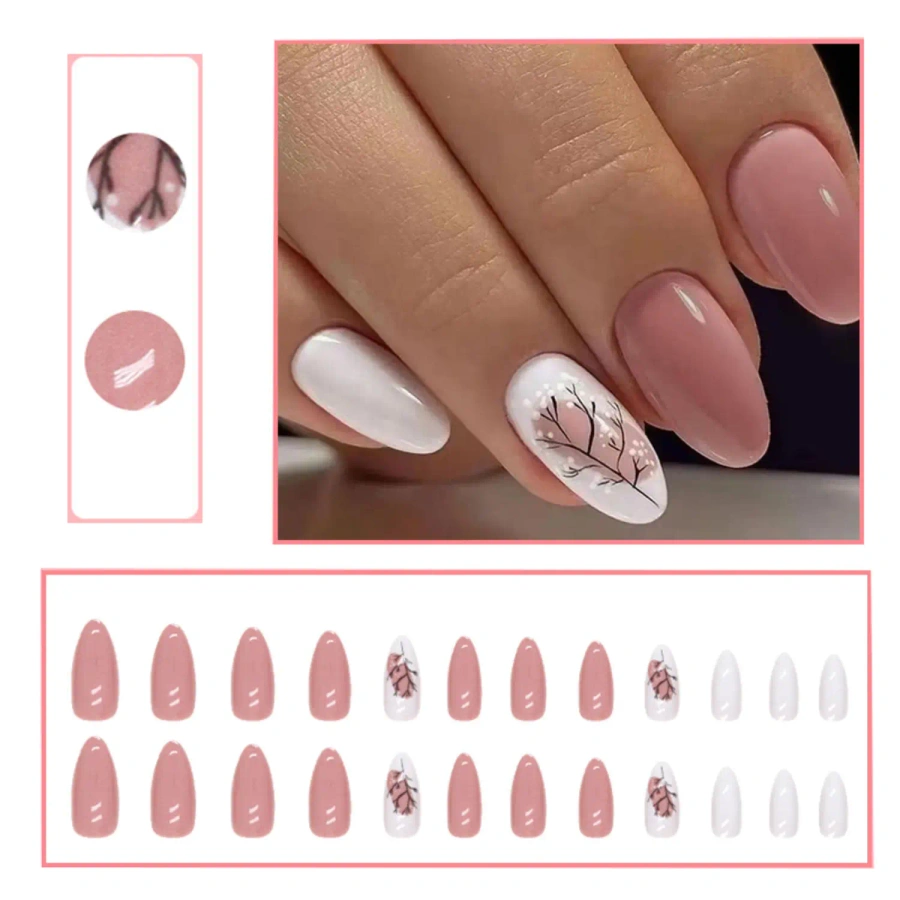 Tipsy do rąk różowe nude 24 szt.