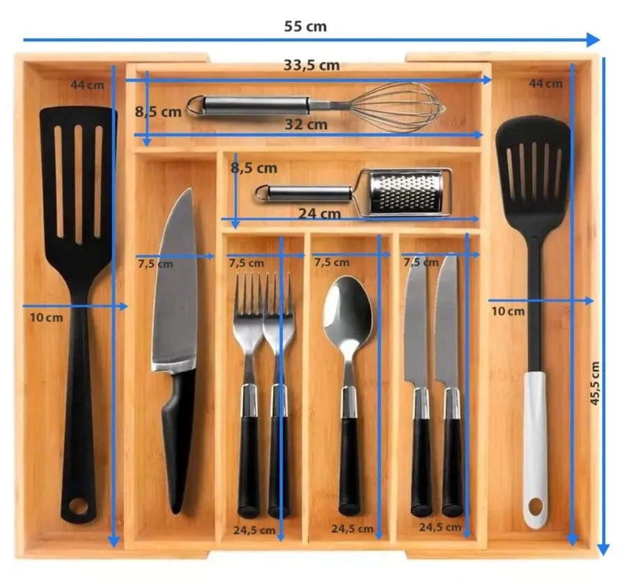 Organizer do szuflady na sztućce rozsuwany