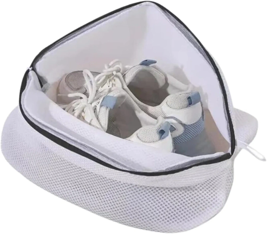 Worek z siatki do prania obuwia z zamkiem biała 25x30 cm