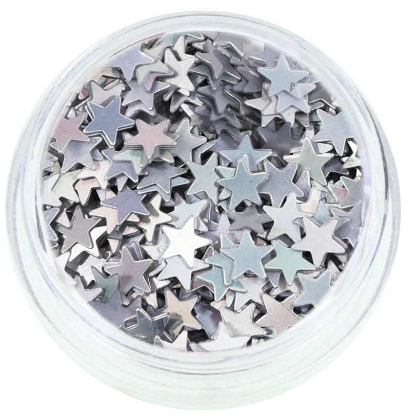 Ozdoby do paznokci gwiazdki srebrne