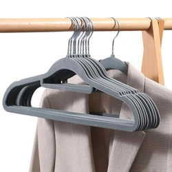 Welurowe wieszaki premium szare 20 sztuk