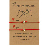 Zestaw 2 bransoletek przyjaźni na czerwonym sznurku