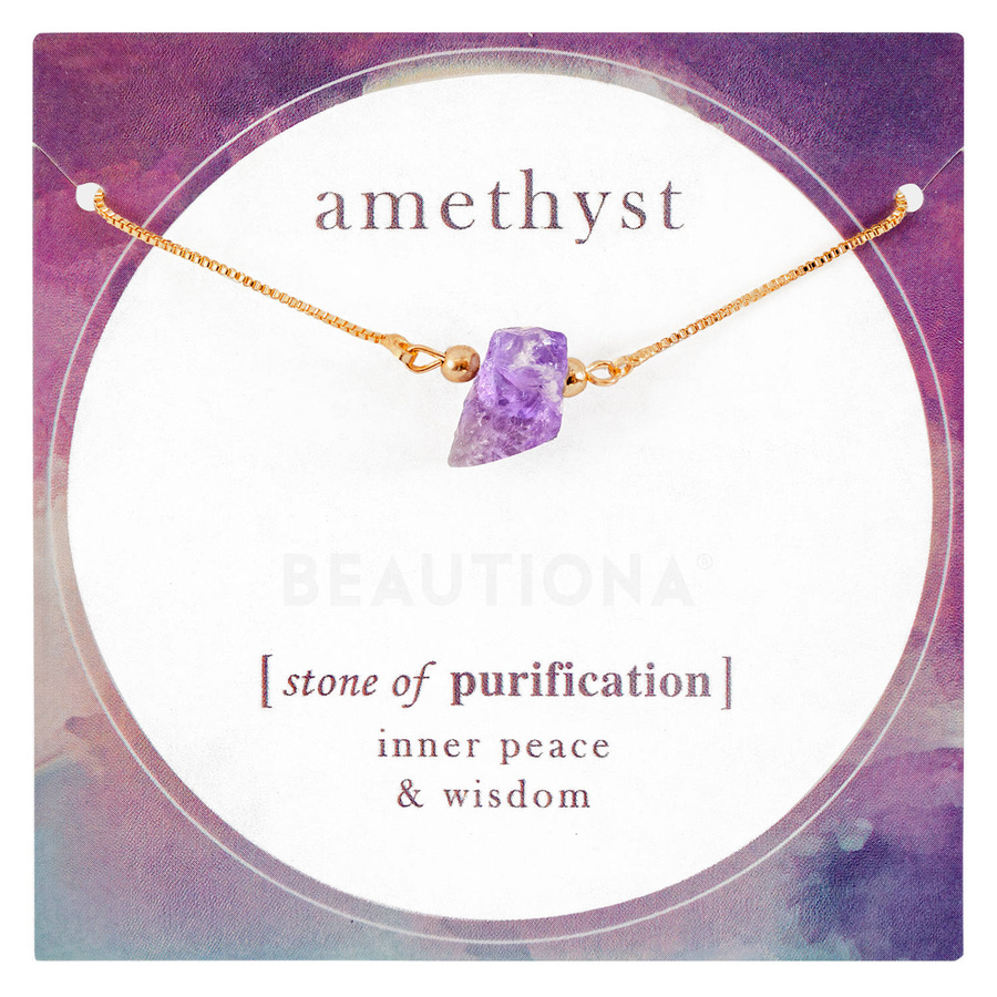 Bransoletka na złotym łańcuszku z ametystem