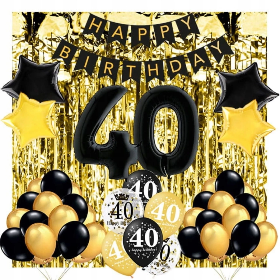 Girlanda baner z napisem Happy Birthday na urodziny 12x15,5 cm