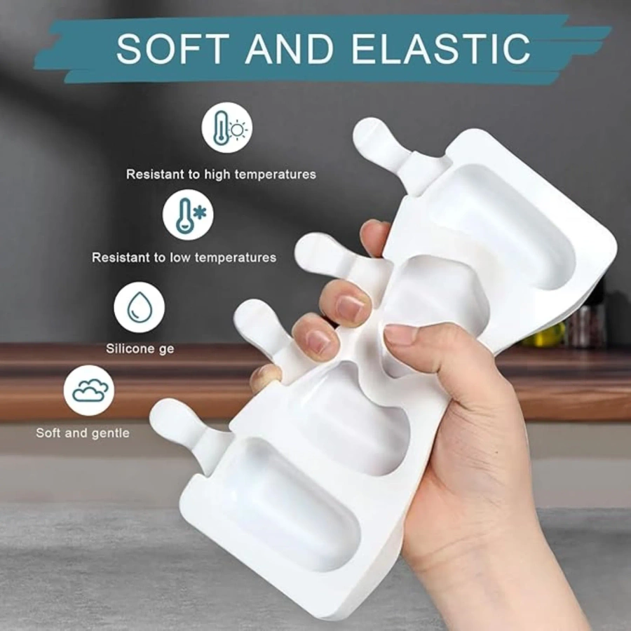 Zestaw silikonowych foremek do lodów z patyczkami