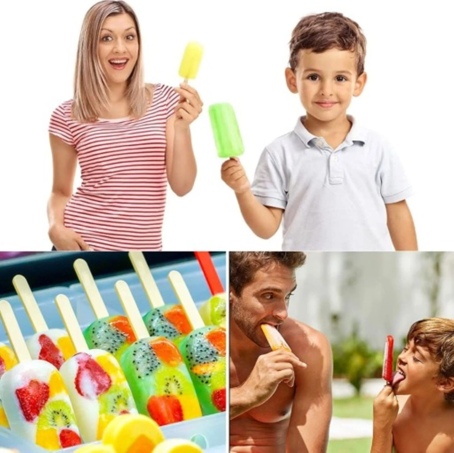 Zestaw silikonowych foremek do lodów z patyczkami