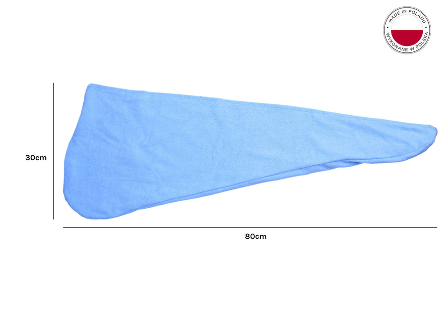 Ręcznik turban kosmetyczny do włosów niebieski polski