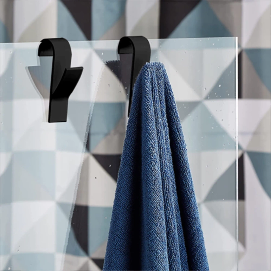 Wieszak na ręczniki czarny 2 szt