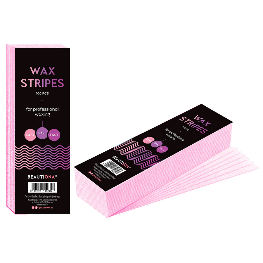 Paski do depilacji woskiem z wytrzymałej włókniny 100 sztuk różowe