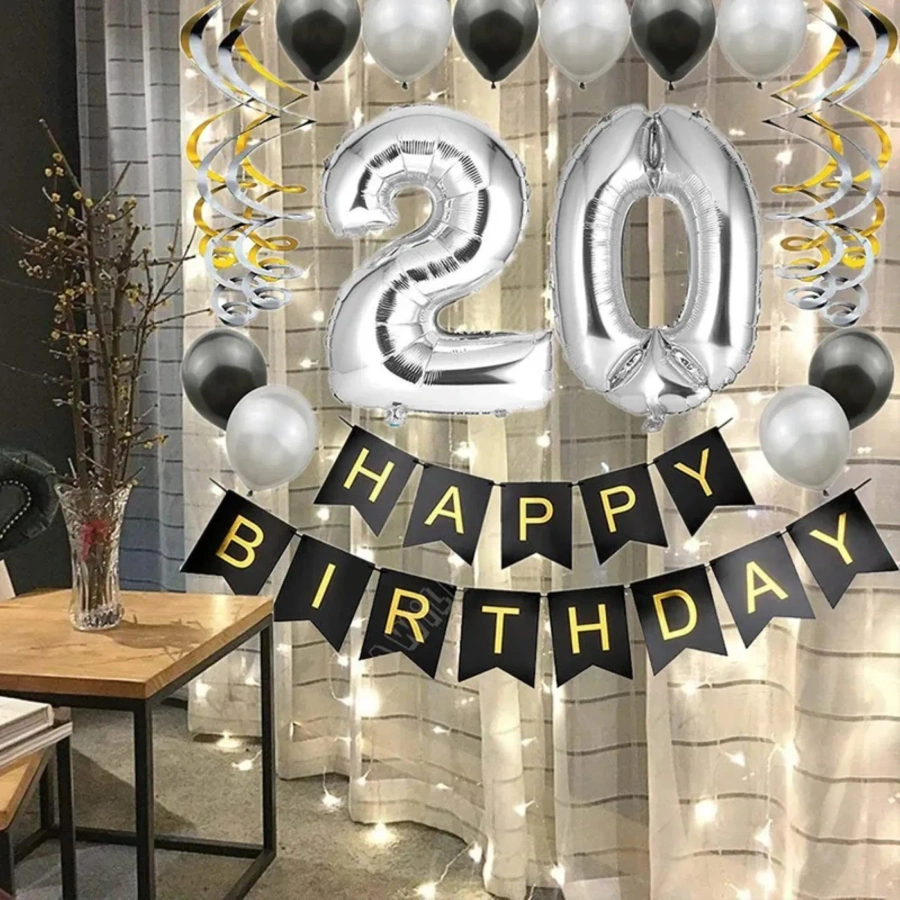 Girlanda baner z napisem Happy Birthday na urodziny 12x15,5 cm