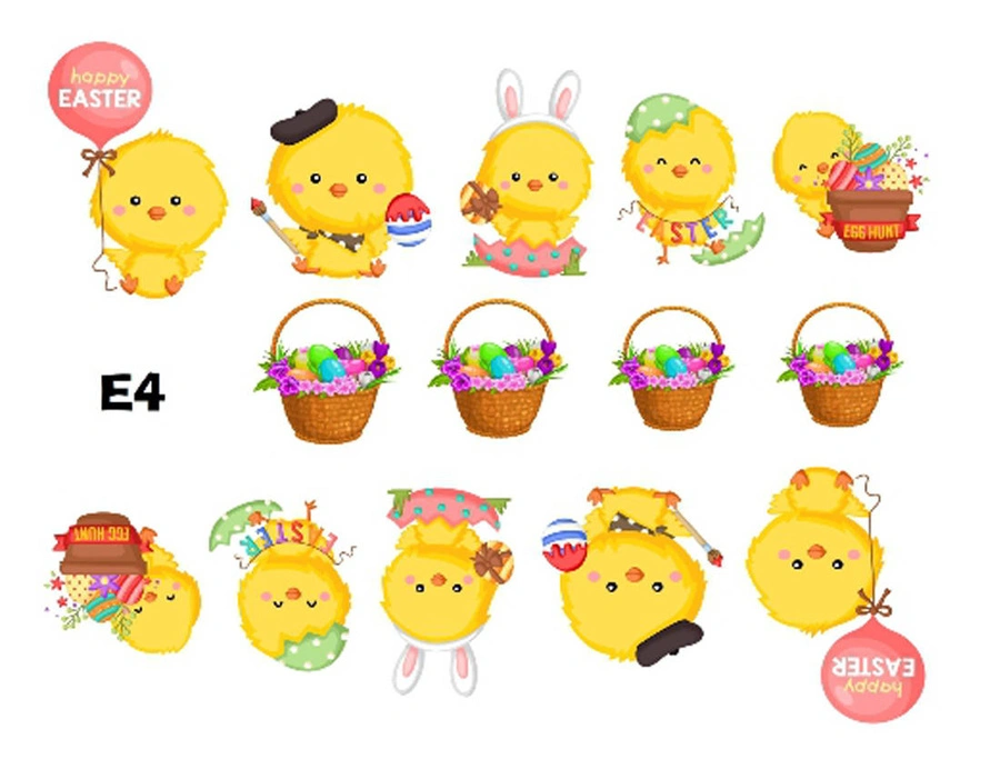 Naklejka wodna wielkanocna E4