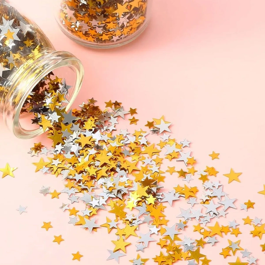 Świąteczne gwiazdki do paznokci konfetti