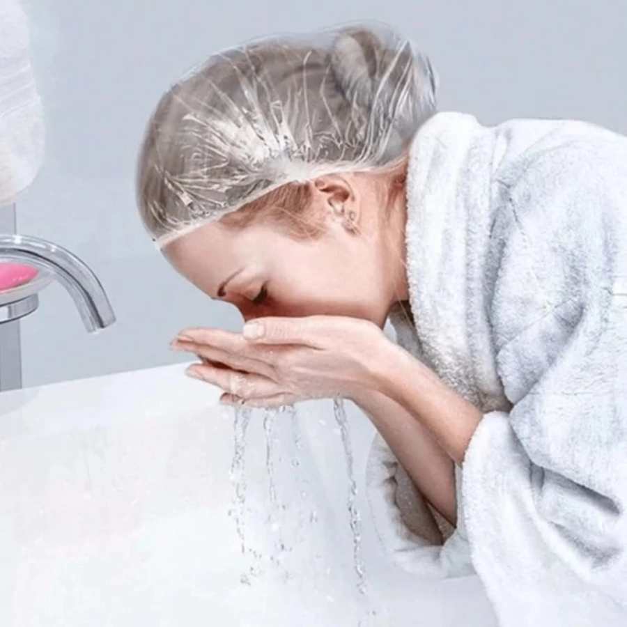 Jednorazowy czepek foliowy na włosy 100 sztuk