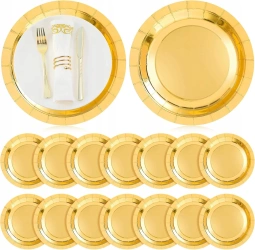 Talerze papierowe jednorazowe złote 6 szt.