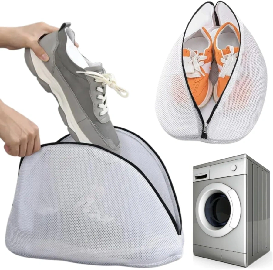 Worek z siatki do prania obuwia z zamkiem biała 25x30 cm
