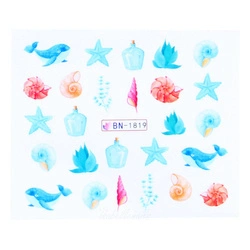 Naklejki wodne na paznokcie morskie BN-1819