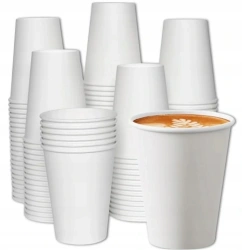Kubki papierowe jednorazowe do kawy białe 70 szt 180 ml