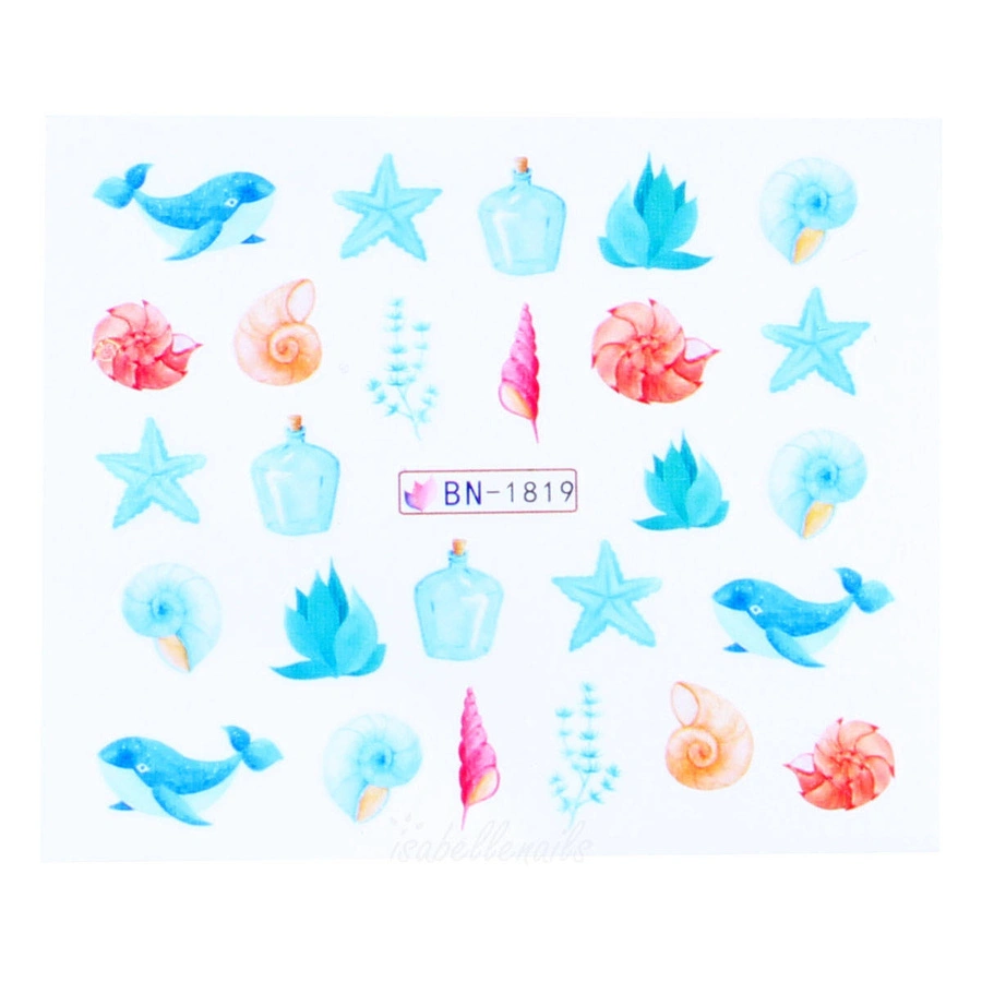Naklejki wodne na paznokcie morskie BN-1819