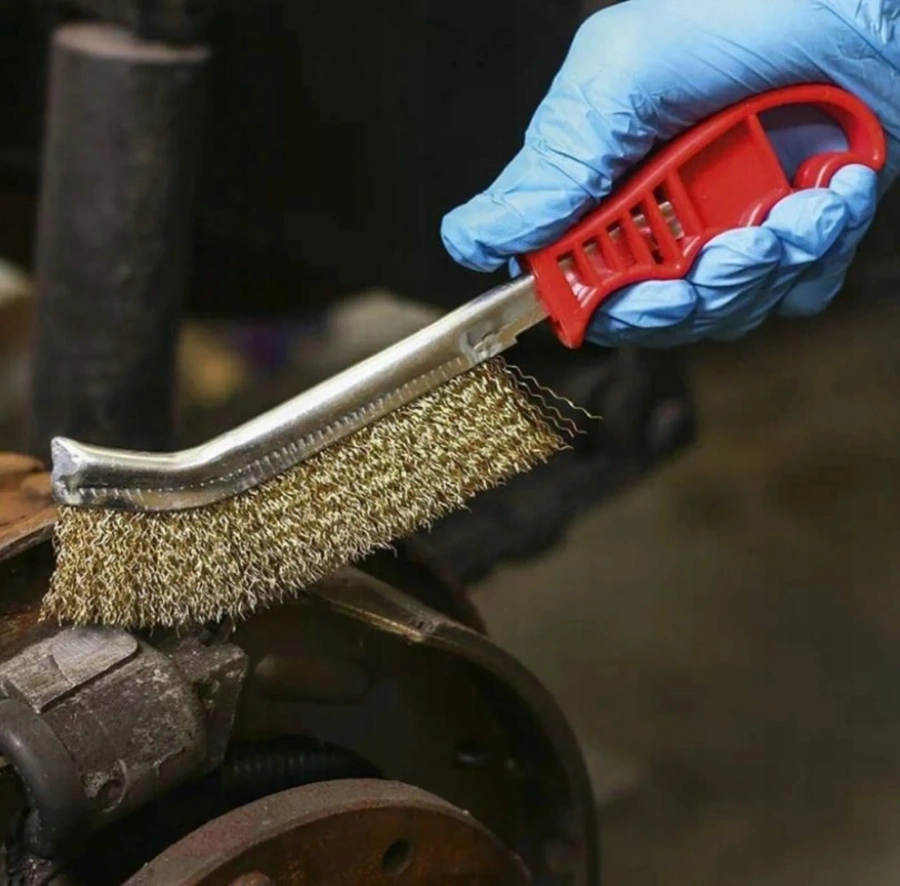 Szczotka druciana mosiężna do czyszczenia felg 23 cm