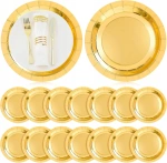 Talerze papierowe jednorazowe złote 6 szt.