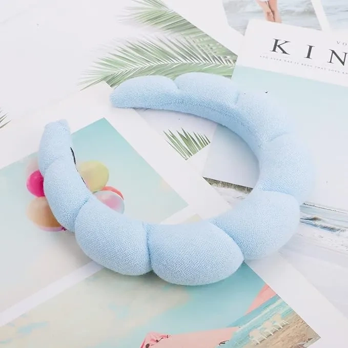 Kosmetyczna opaska do włosów chmurka niebieska