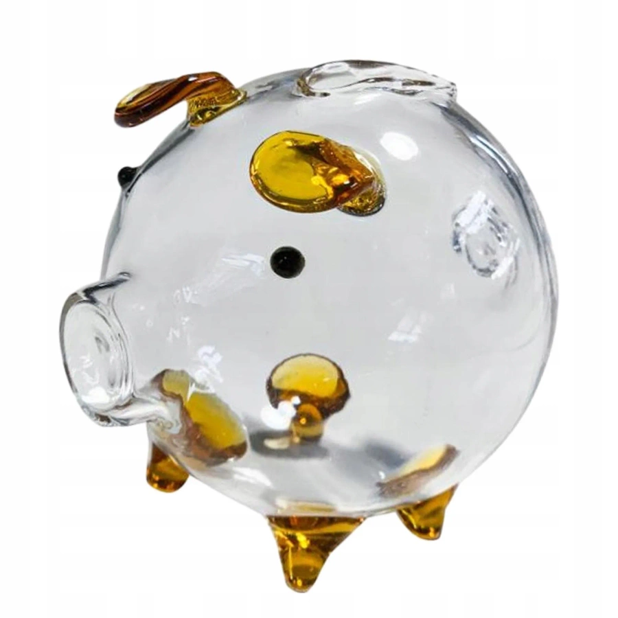 Świnka skarbonka szklana 6x8 cm