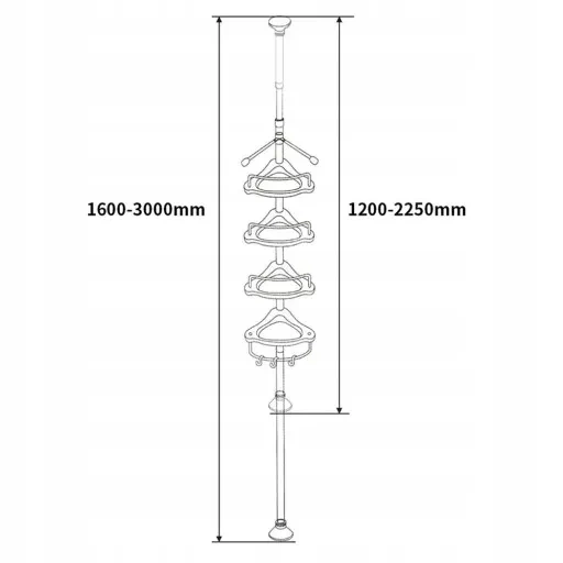 Teleskopowa półka narożna pod prysznic