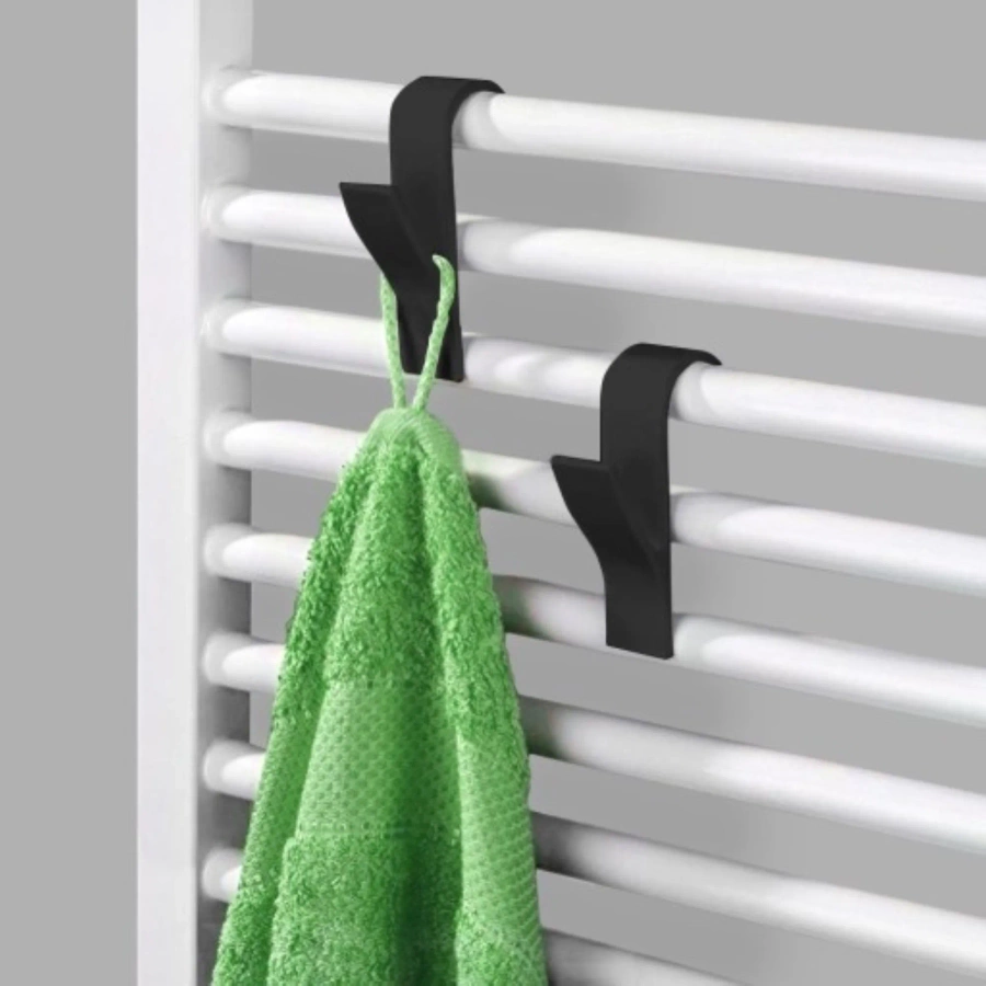 Wieszak na ręczniki czarny 2 szt