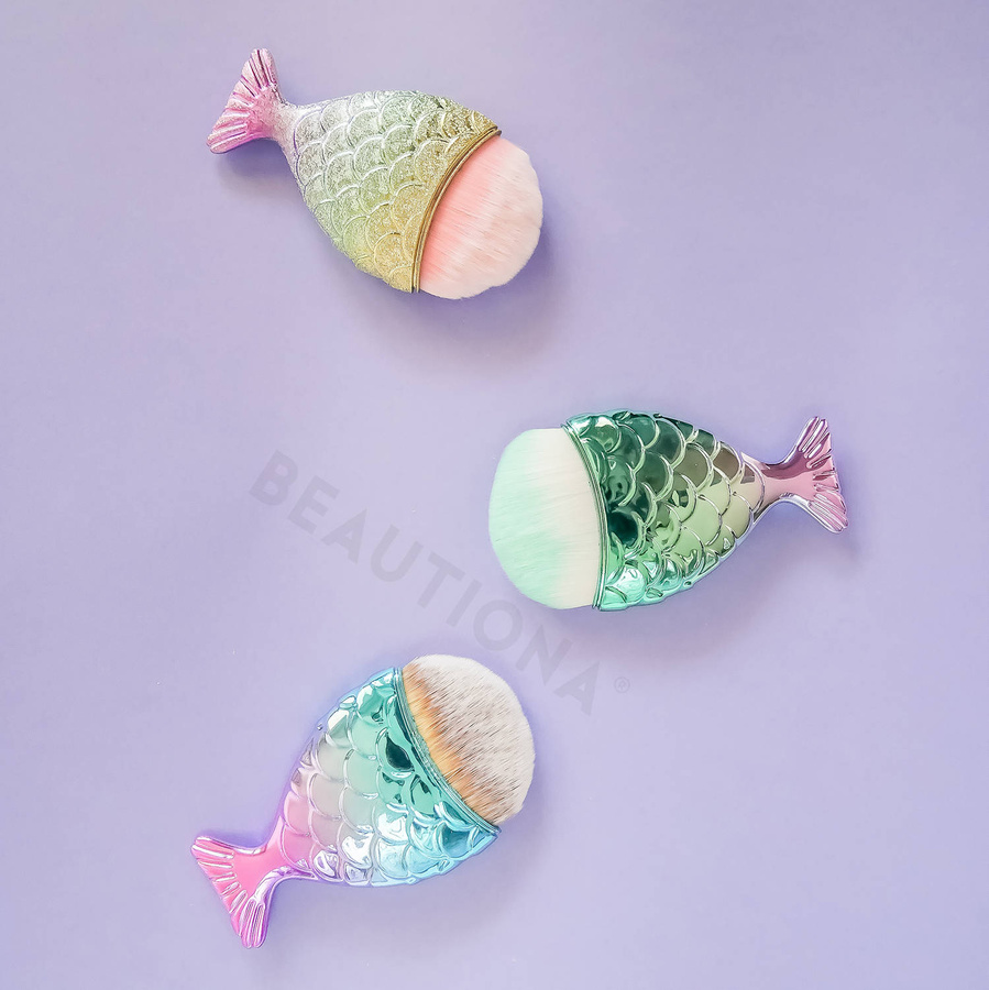 Pędzel rybka syrenka do makijażu odpylania