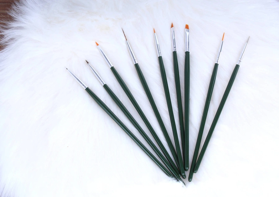 Zestaw pędzelków do żelu i zdobień 9 sztuk